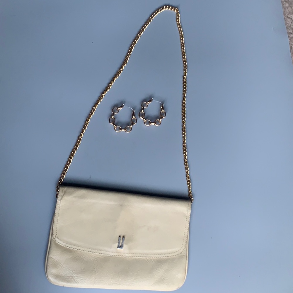 Vintage cream leather bag